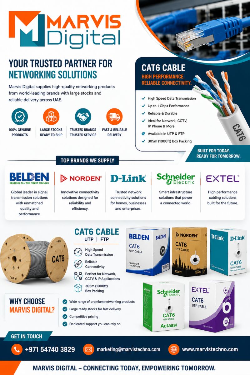 Norden, D-Link, Belden & CommScope Cables in UAE – Complete Structured Cabling Comparison Guide